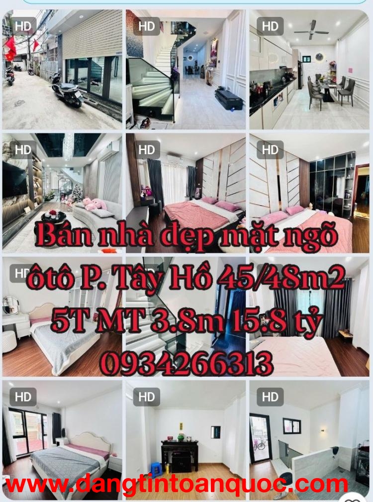 Tin chuẩn 100% Bán nhà mặt ngõ ôtô phố Lạc Long Quân 48m2 5T MT 3.8m 15.8 tỷ gần Hồ Tây