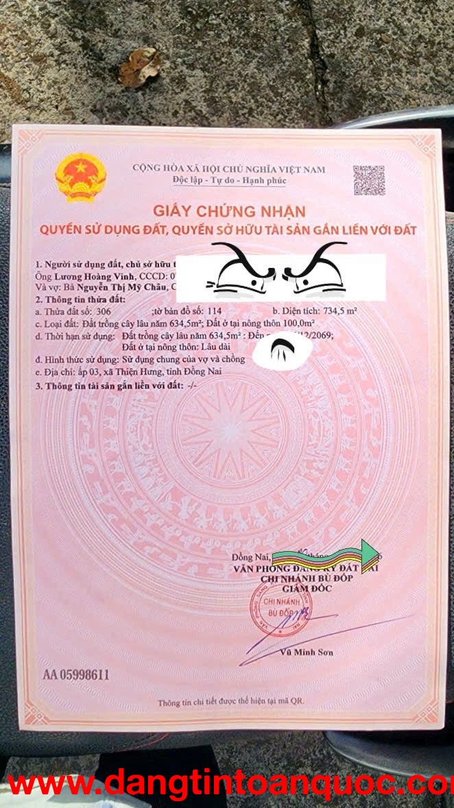 CHÍNH CHỦ Cần Bán 2 LÔ MẶT TIỀN Vị Trí Ấp Thanh Xuân, Xã Thiện Hưng, Tỉnh Đồng Nai