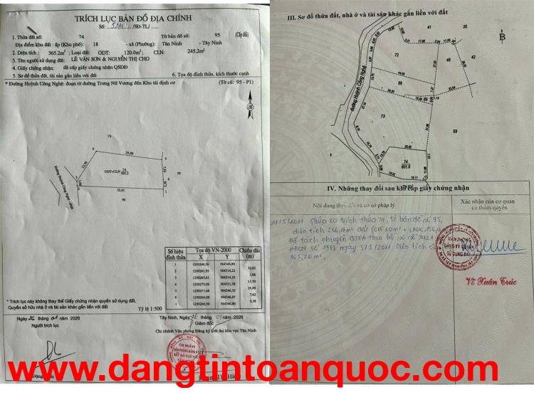 ĐẤT CHÍNH CHỦ - GIÁ TỐT Tại 21 Huỳnh Công Nghệ, Phường 1, Thành phố Tây Ninh, Tây Ninh