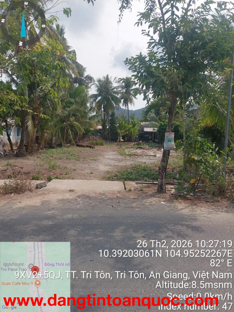 BÁN ĐẤT CHÍNH CHỦ MẶT TIỀN ĐƯỜNG NHỰA FULL TIỆN ÍCH TẠI TRI TÔN