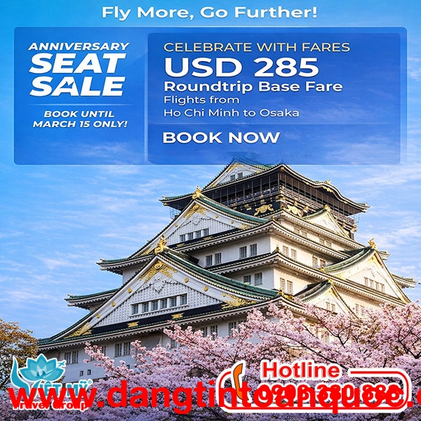 Philippine Airlines ưu đãi vé máy bay đi Osaka