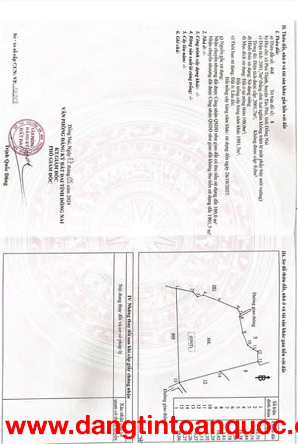 ĐẤT CHÍNH CHỦ - MẶT TIỀN Vị Trí Xã Phú Thịnh, Huyện Tân Phú, Tỉnh Đồng Nai