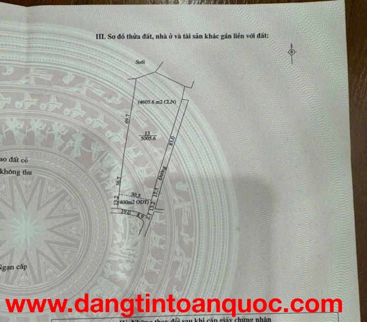 BÁN ĐẤT 2 MẶT TIỀN TRUNG TÂM – THỊ TRẤN CHŨ, LỤC NGẠN – DIỆN TÍCH LỚN 5.005,6m²