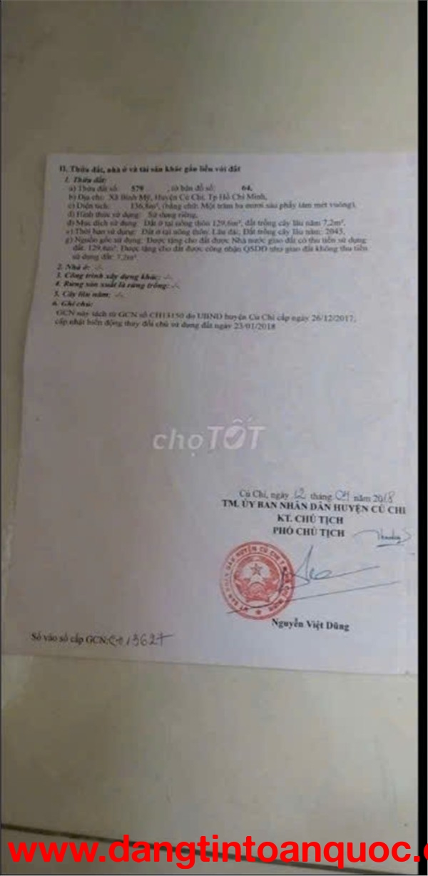 Đất Đẹp - Giá Tốt Chính Chủ Bán nhanh đất Xã Bình Mỹ ,Củ Chi,  HCM