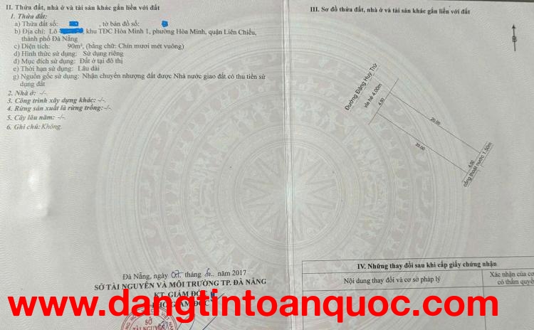 Bán đất đường Đặng Huy Trứ - Đường 7,5m thông biển