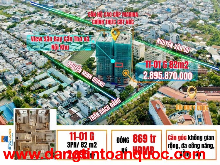 CĂN HỘ 3PN CĂN GÓC – VIEW SÂN BAY & NỘI KHU – TRUNG TÂM NINH KIỀU