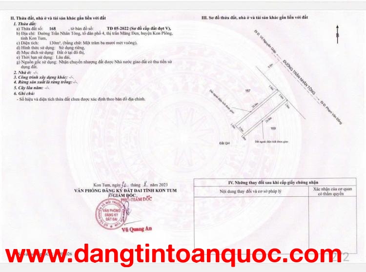 MÂY – GIÁ CHẠM ĐÁY Bán lô đất mặt tiền Trần Nhân Tông, ngay khu Đức Mẹ Măng Đen