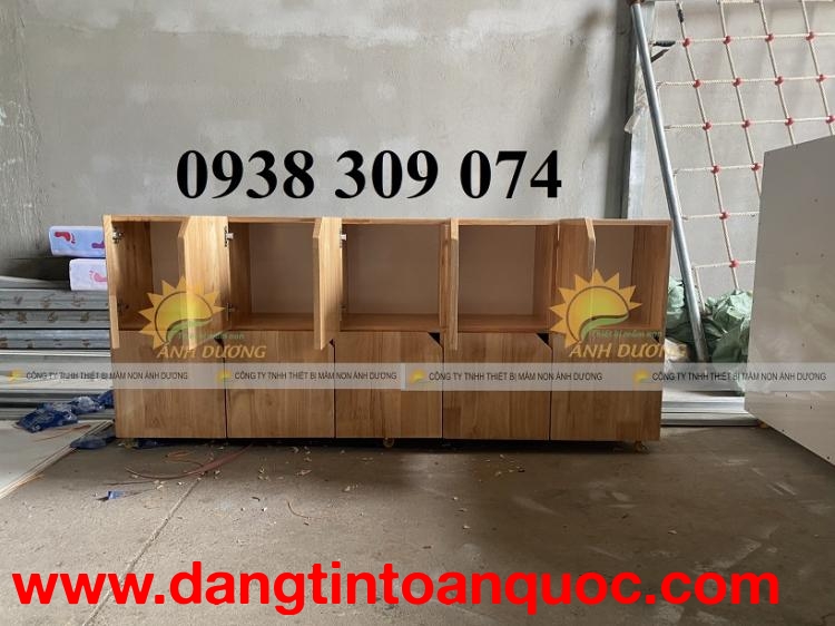 Kệ cặp mầm non AD,kệ đựng balo bằng gỗ cho bé chất lượng cao