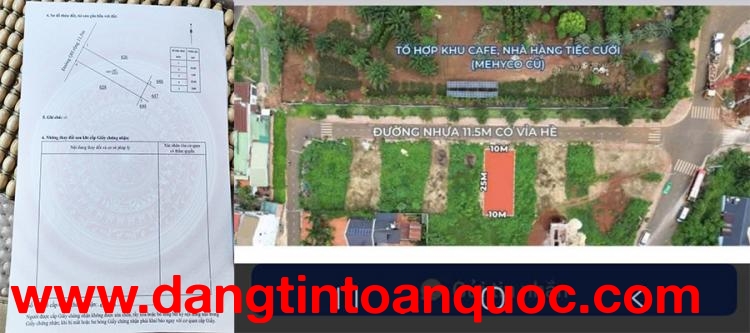 CHÍNH CHỦ BÁN ĐẤT THỔ CƯ SẴN SỔ ĐỐI DIỆN NHÀ HÀNG TIỆC CƯỚI MEHICO