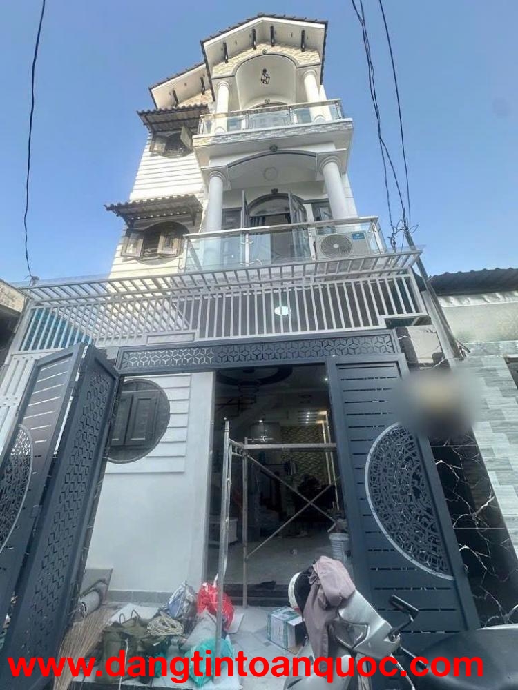 HÀNG HIẾM - NHÀ ĐẸP HẺM KINH DOANH THÔNG TRƯƠNG THỊ HOA - Q12-NGANG ĐỈNH 5m - 4 TẦNG KIÊN CỐ - FULL 