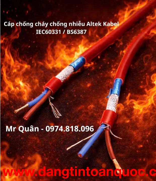 NCC: Cáp chống cháy chống nhiễu 2 lõi – Altek Kabel