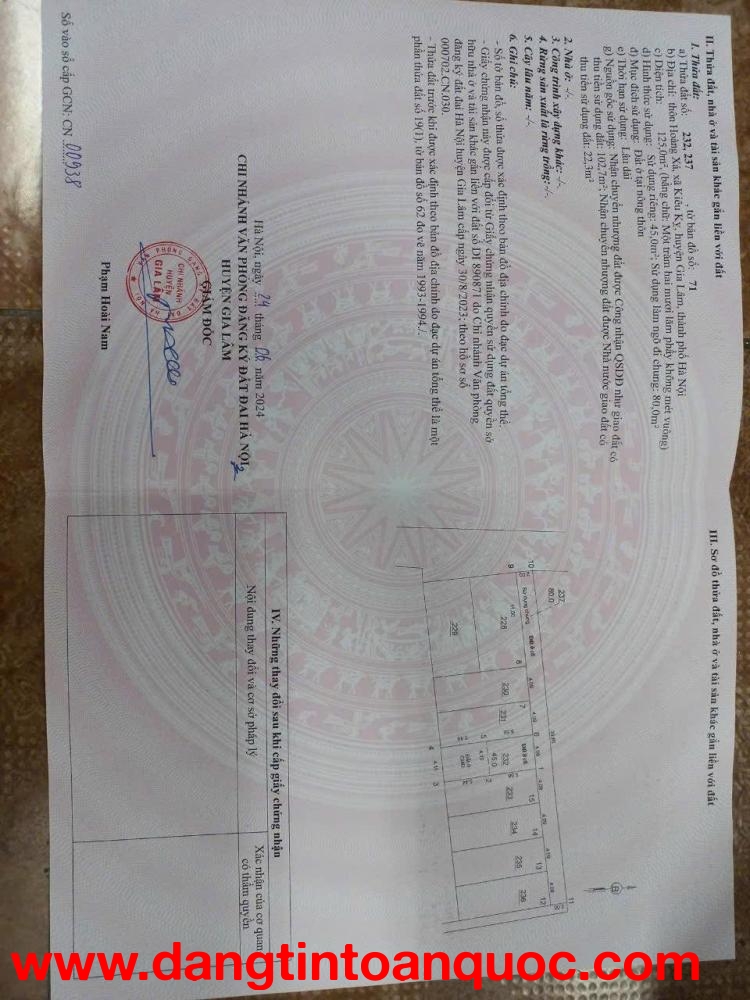 CHÍNH CHỦ CẦN BÁN 45 m2 KIÊU KỴ - GIA LÂM, GIÁ NHỈNH 3 TỶ, LH 0985865658