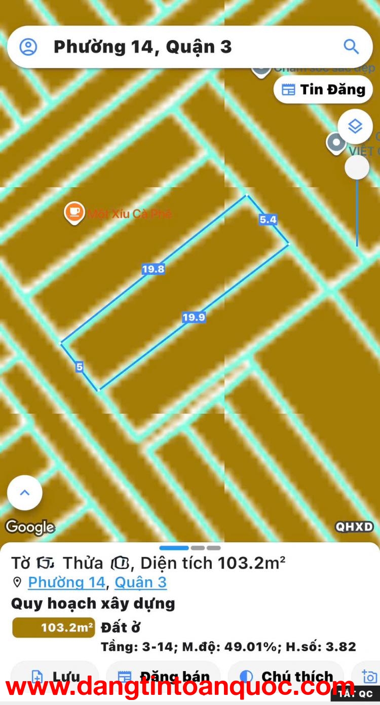 BÁN NHÀ 3 TẦNG MẶT TIỀN 8M XE HƠI NGỦ TRONG NHÀ Đ.TRƯỜNG SA THÔNG HOÀNG SA. P.14, QUẬN 3 - NGANG HIẾ