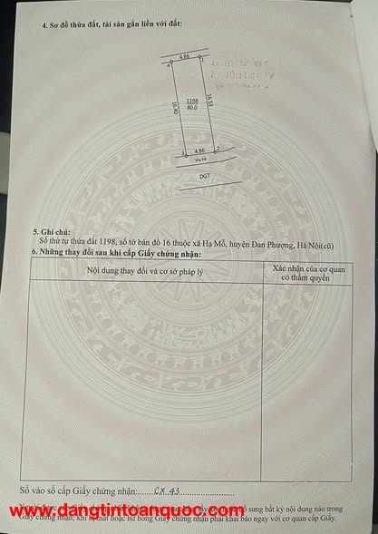 LÔ ĐẤT 80m² TÁI ĐỊNH CƯ HẠ MỖ – ĐAN PHƯỢNG - HÀ NỘI