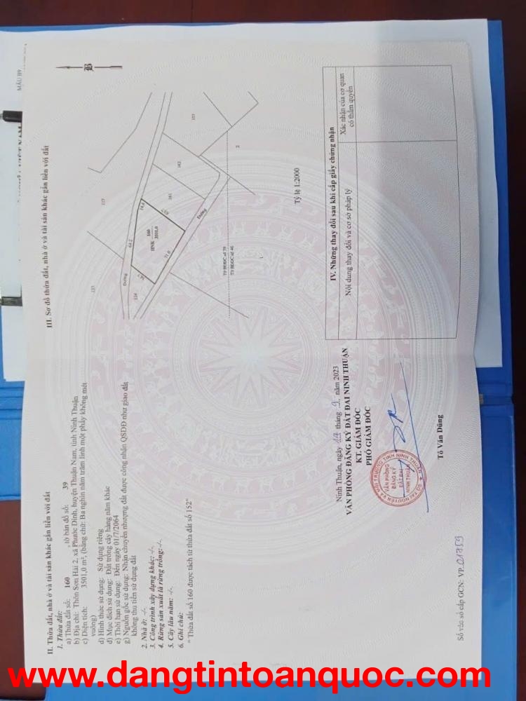 Cần bán lô đất tại Thôn Sơn Hải 2, xã Phước Dinh, huyện Thuận Nam, tỉnh Ninh Thuận.