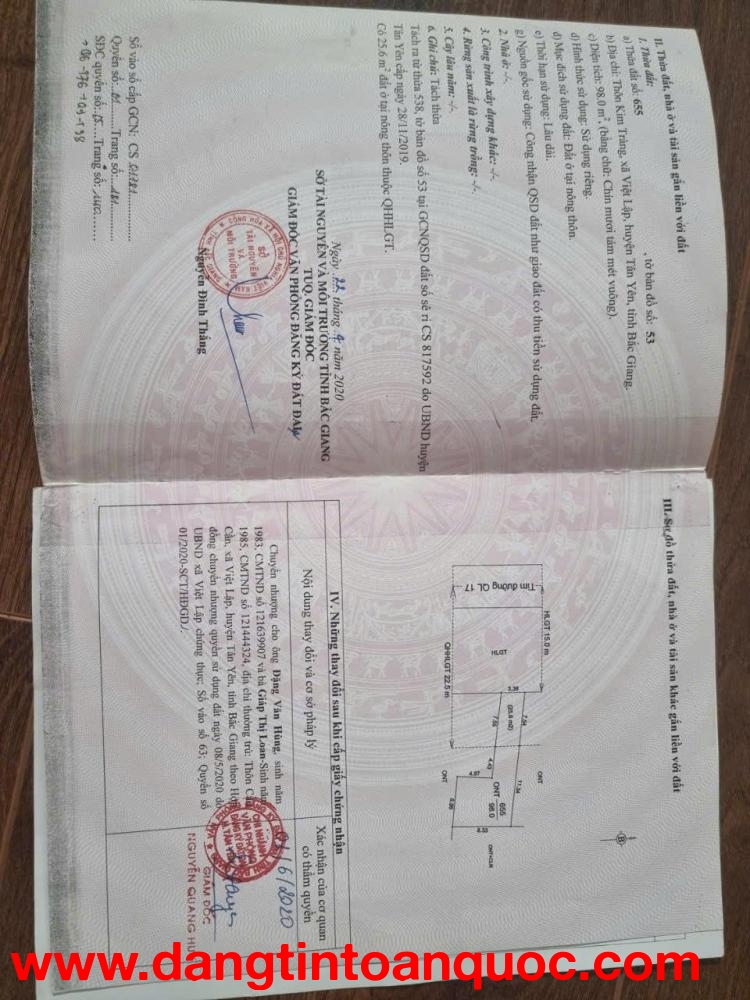 ĐẤT ĐẸP - GIÁ TỐT - Vị Trí Đắc Địa Tại Thôn Kim Tràng, Xã Việt Lập, Huyện Tân Yên, Tỉnh Bắc Giang