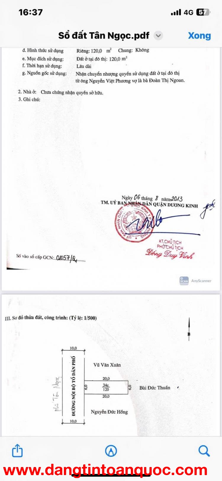 Lô Đất Mặt Tiền 6m Hiếm Có Tại Phố 183 Tân Thành ZALO 0567 222 555