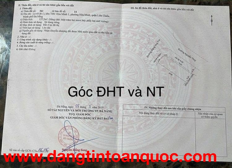 BÁN LÔ GÓC ĐẸP 2MT – ĐẶNG HUY TRỨ & NGUYỄN THÚY
