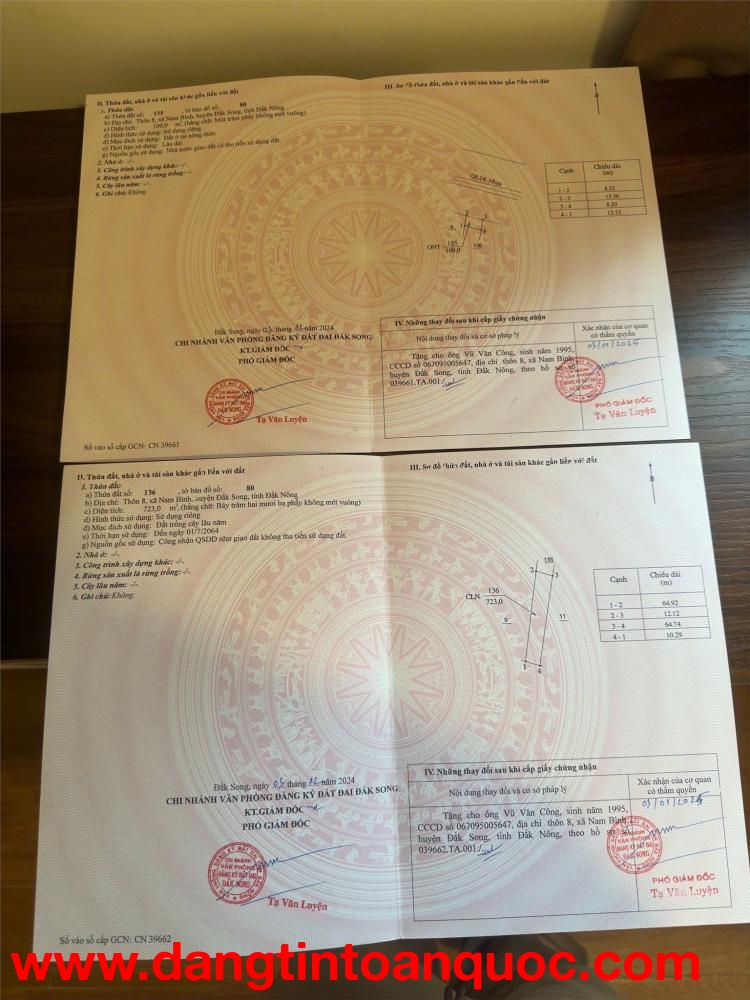 Đất Đẹp - Giá Tốt Bán Đất Tặng Nhà xã Nam Bình, huyện Đắk Song, tỉnh Đắk Nông