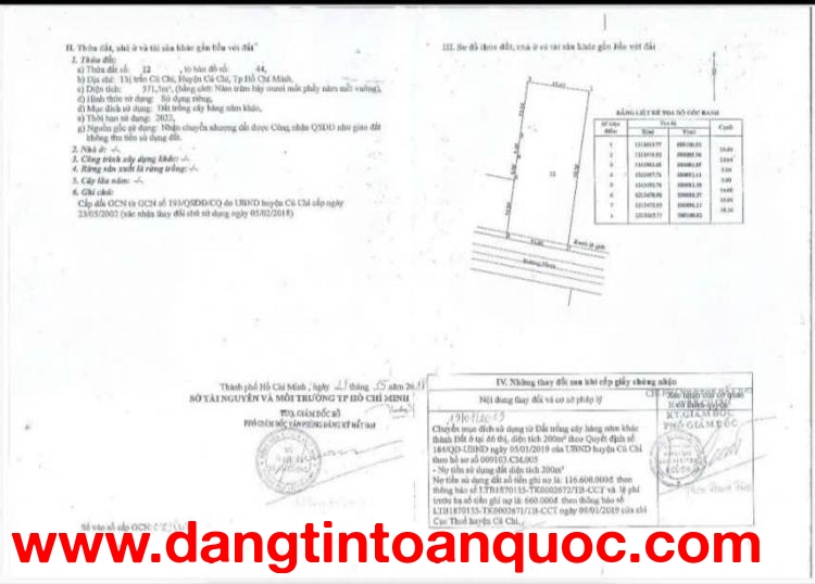 Bán đất đường 12B trung tâm thị trấn củ chi 571m2