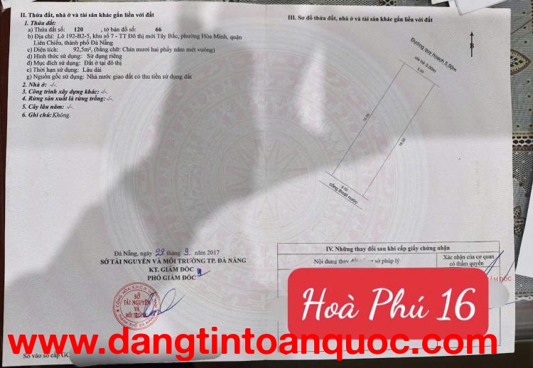 ????Bán đất 1 cặp đường Hòa Phú 16 - sát Ngã Tư Tô Hiệu với Hoà Phú 9