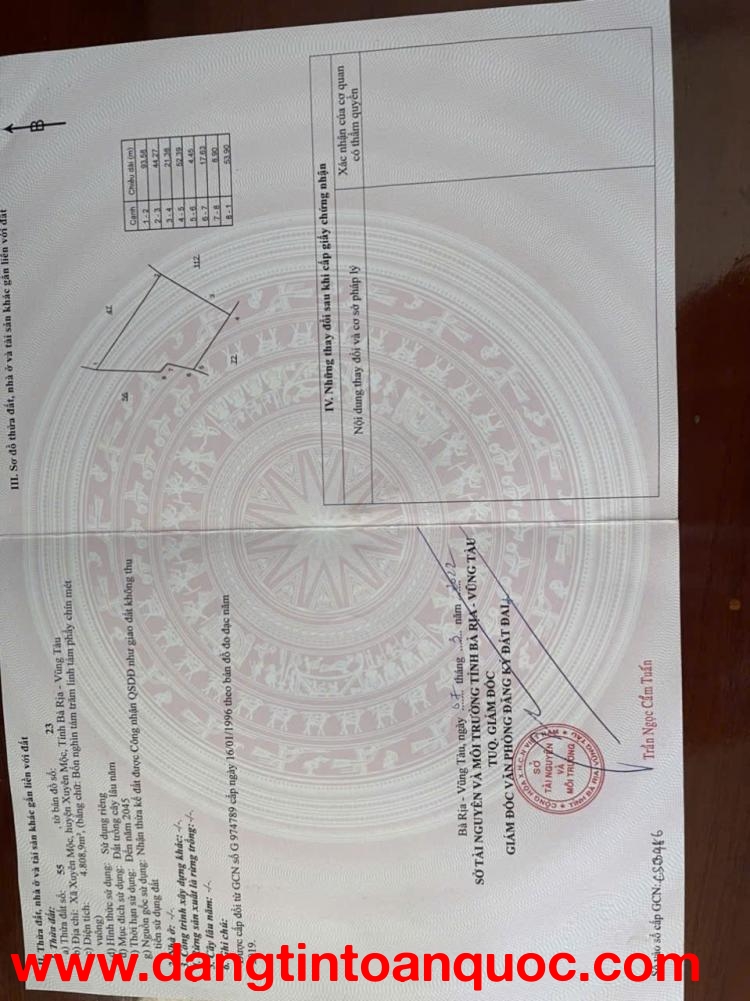 CƠ HỘI SỞ HỮU QUỸ ĐẤT GẦN 5.000m² GIÁ TỐT TẠI Xuyên Mộc