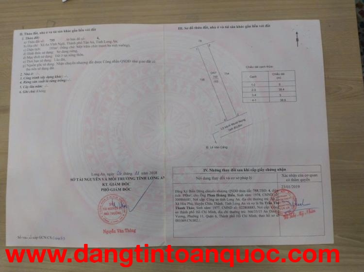 CHÍNH CHỦ Cần Bán 2 lô Đất Tại Xã An Vĩnh Ngãi Và Phường Tân Khánh, TP Tân An, Long An.