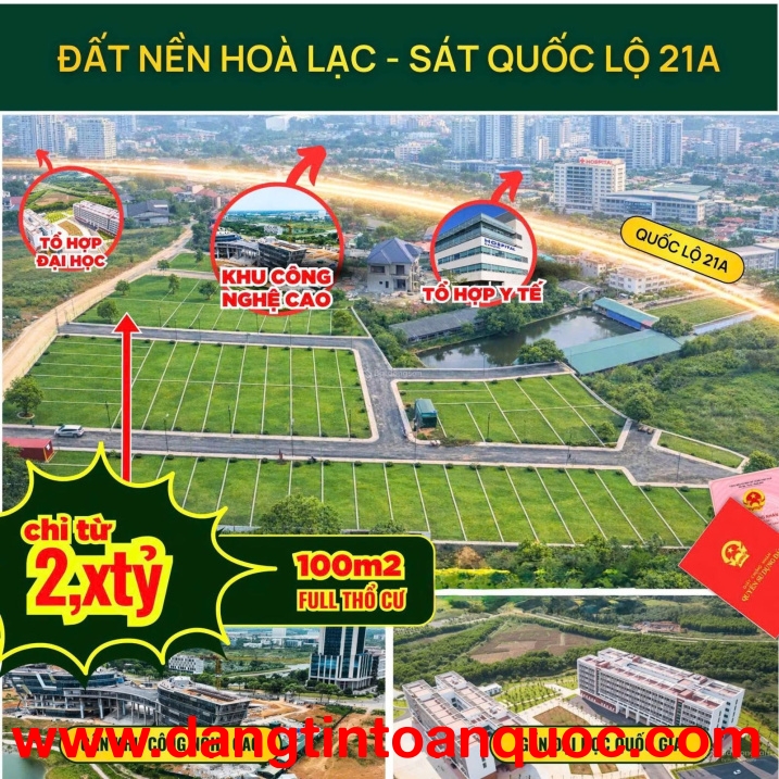 CHỦ CẦN BÁN GẤP 100M2 ĐẤT Ở XÃ PHÚ CÁT, GIÁ 2TỶ 3 GẦN QUỐC LỘ 21, TỔ HỢP ĐẠI HỌC QUỐC GIA, HÒA LẠC.