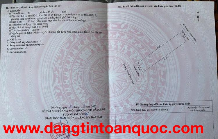 Bán đất MT đường PHAN ĐÌNH GIÓT gần chợ NAM Ô