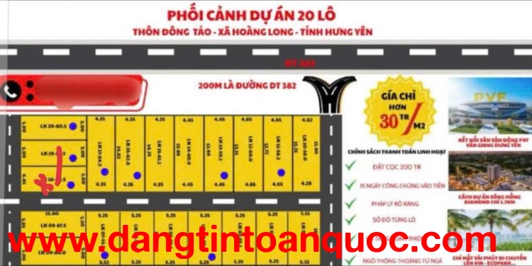 ĐẤT ĐẸP - GIÁ TỐT - CẦN BÁN NHANH LÔ ĐẤT TẠI XÃ Đông Tảo, Khoái Châu, Hưng Yên