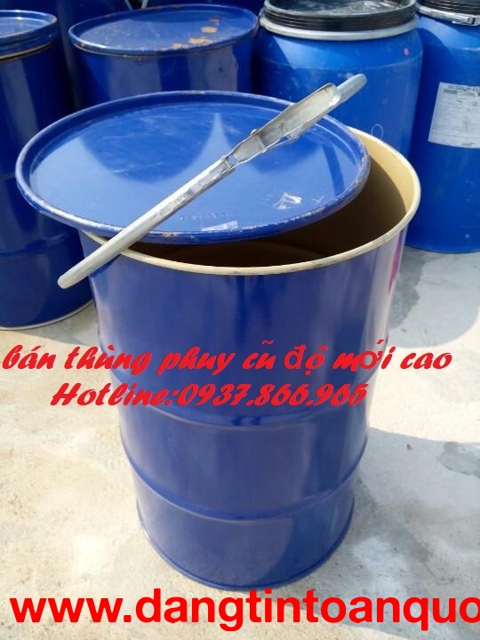 Phuy sắt, thùng phuy sắt cũ, bán phuy sắt tại Hà Nội, phuy nắp mở cũ, phuy cũ