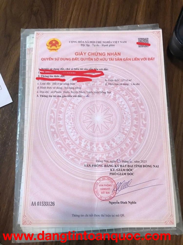 ĐẤT  ĐẸP – GIÁ TỐT  – CHÍNH CHỦ CẦN BÁN TẠi  Xã Phước Thiền, Nhơn TRạch Đồng Nai