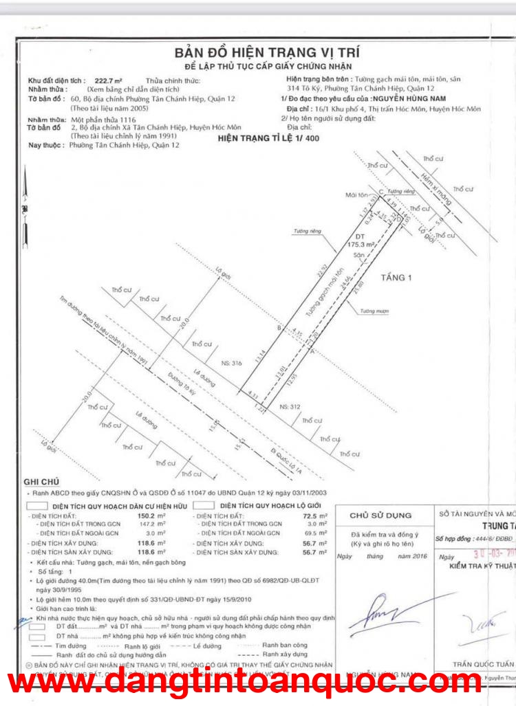 ÔNG ANH RUỘT KẸT TIỀN BÁN GẤP MT TÔ KÝ – GẦN CHỢ TÂN CHÁNH HIỆP, Q12