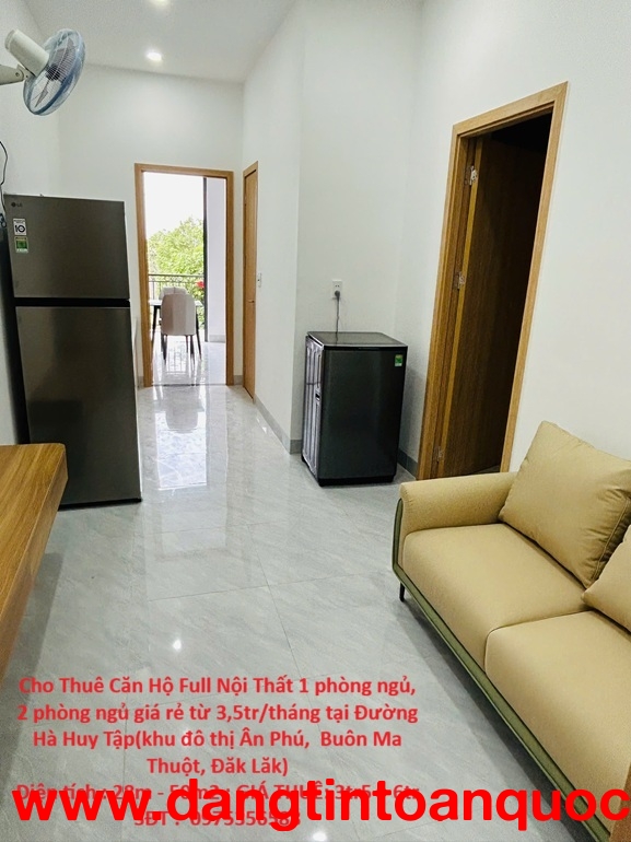 Cho Thuê Căn Hộ Full Nội Thất 1 phòng ngủ, 2 phòng ngủ giá rẻ từ 3,5tr/tháng tại Buôn Ma Thuột