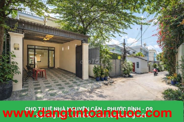 CHO THUÊ NHÀ NGUYÊN CĂN – P. PHƯỚC BÌNH – RỘNG MÁT – CÓ SÂN ĐẬU Ô TÔ