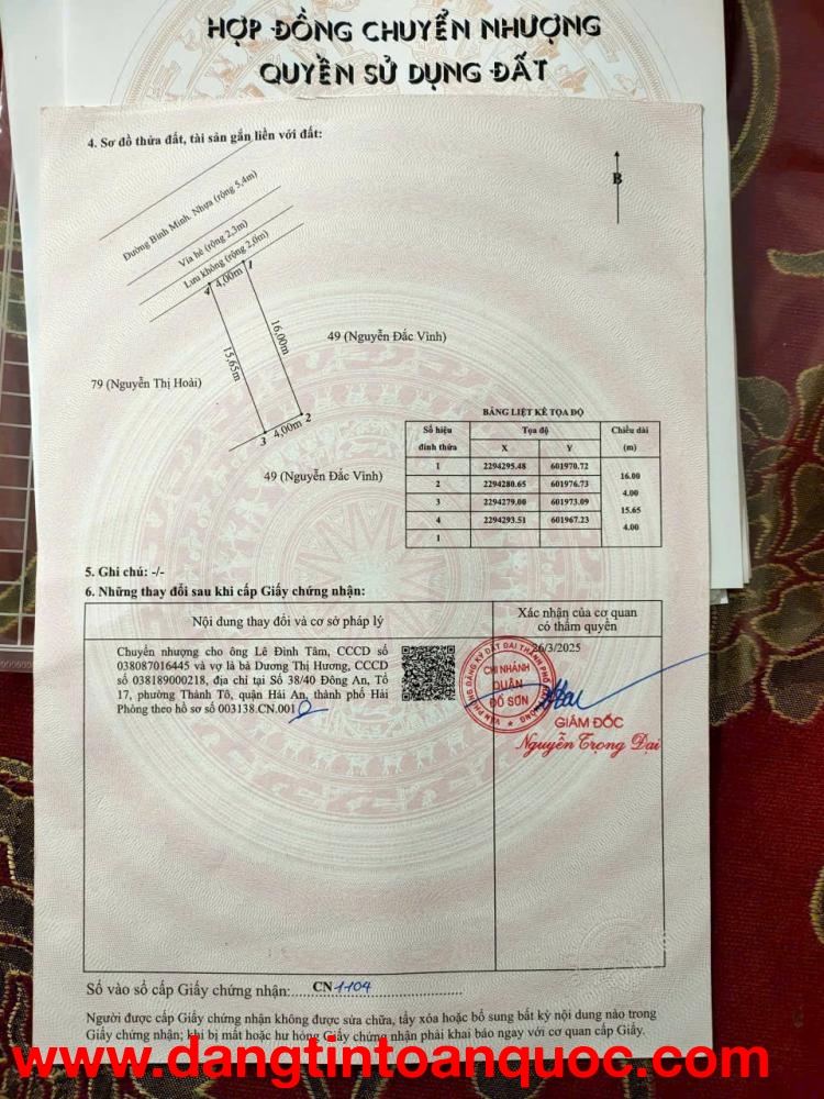 LÔ GÓC MẶT ĐƯỜNG BÌNH MINH HỢP ĐỨC ĐỒ SƠN - ZALO 0567 222 555