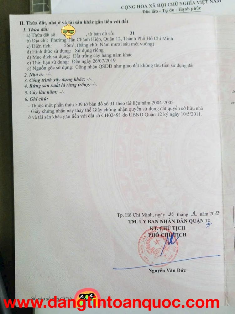 BÁN LÔ ĐẤT ĐẸP (4X14) HẺM NGẮN HUỲNH THỊ HAI, P.TÂN CHÁNH HIỆP, Q12