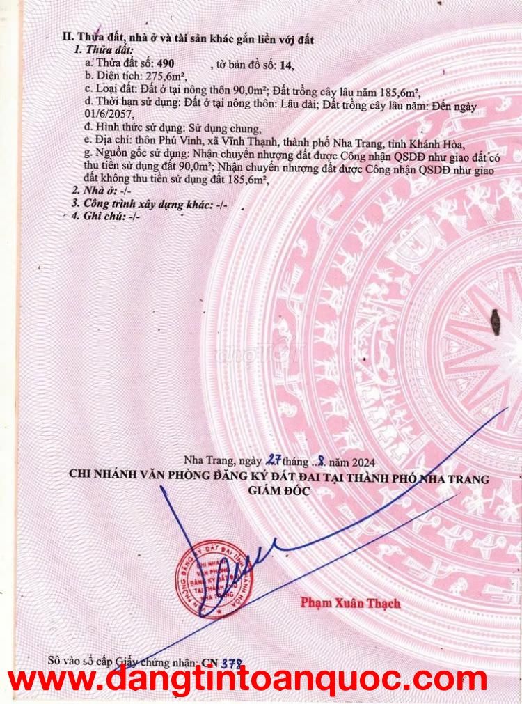 HOT ĐẤT ĐẸP- GIÁ TỐT CHÍNH CHỦ BÁN ĐẤT TẶNG NHÀ tại TP Nha Trang tỉnh Khánh Hòa