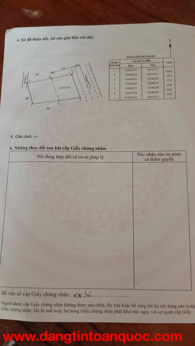 Bán 16m mặt tiền ĐT 712 -  Tân Thành - Hàm Thuận Nam giảm 50% 90tr/m ngang