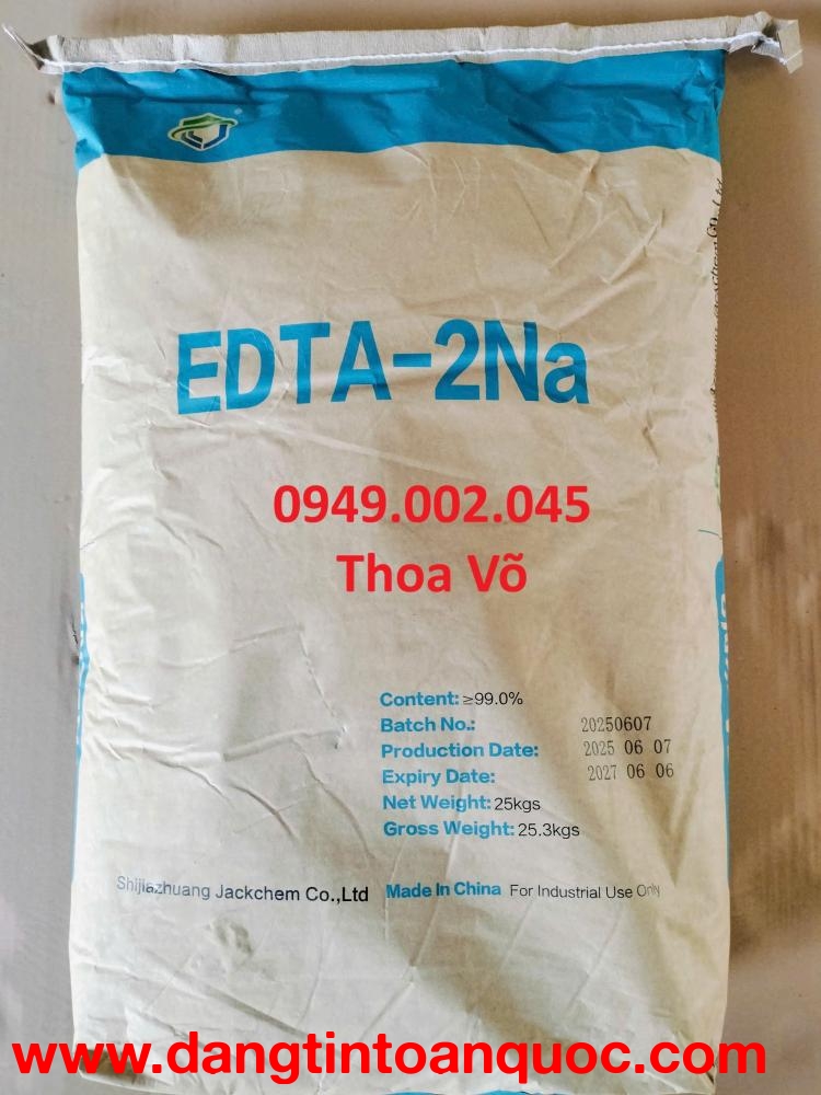 EDTA 2Na – Hóa Chất Tạo Phức Kim Loại Nặng Trong Ao Nuôi Thủy Sản (Bao 25kg)