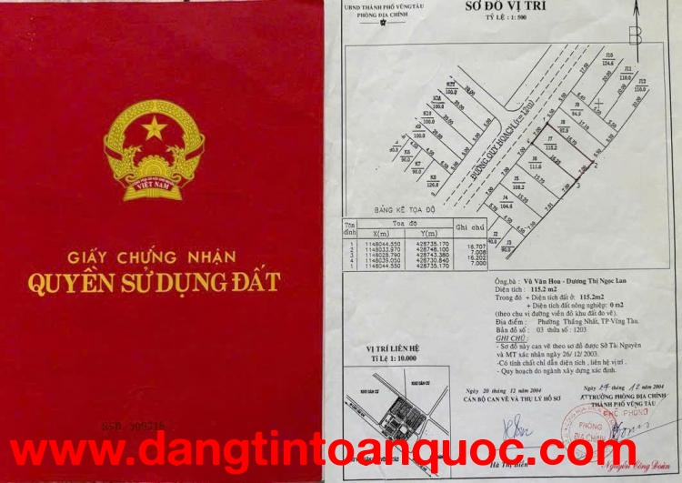 ĐẤT ĐẸP- GIÁ TỐT CHÍNH CHỦ BÁN ĐẤT Tại Phường Thắng Nhất, Thành Phố Vũng Tàu