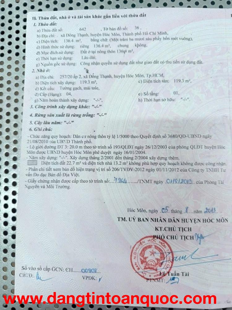 NHÀ (5x28) MẶT TIỀN ĐÔNG THẠNH 3 – NGAY UBND XÃ – CHỈ 6,6 TỶ GẦN CHỢ ĐT