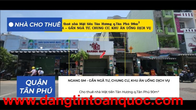 Cho thuê nhà Mặt tiền Tân Hương q.Tân Phú 90m², 16Triệu - KHU DỊCH VỤ SẦM UẤT