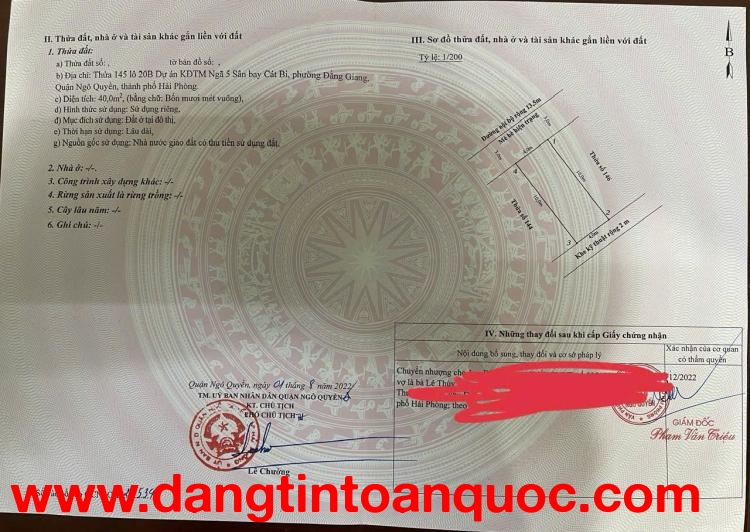 BÁN ĐẤT LÔ 20B LÊ HỒNG PHONG – SAU PASSION – NGÔ QUYỀN – HẢI PHÒNG