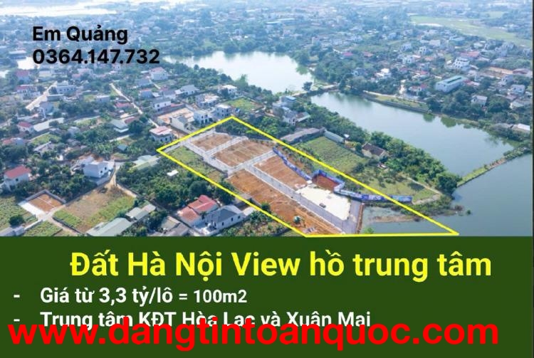 Đất view hồ, đối diện công viên – Không gian sống xanh, thoáng mát giữa lòng Hoà Lạc - Xuân Mai