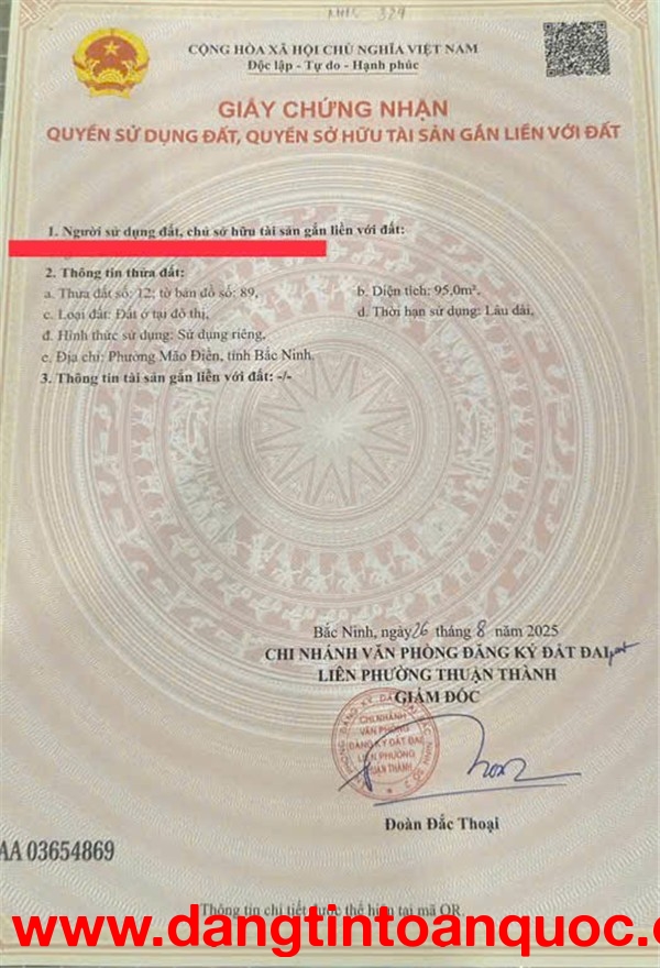 ĐẤT ĐẸP – GIÁ TỐT  – CHÍNH CHỦ CẦN BÁN đất liền kề tại dự án Phú Trường An (Mặt đường Vành đai 4)