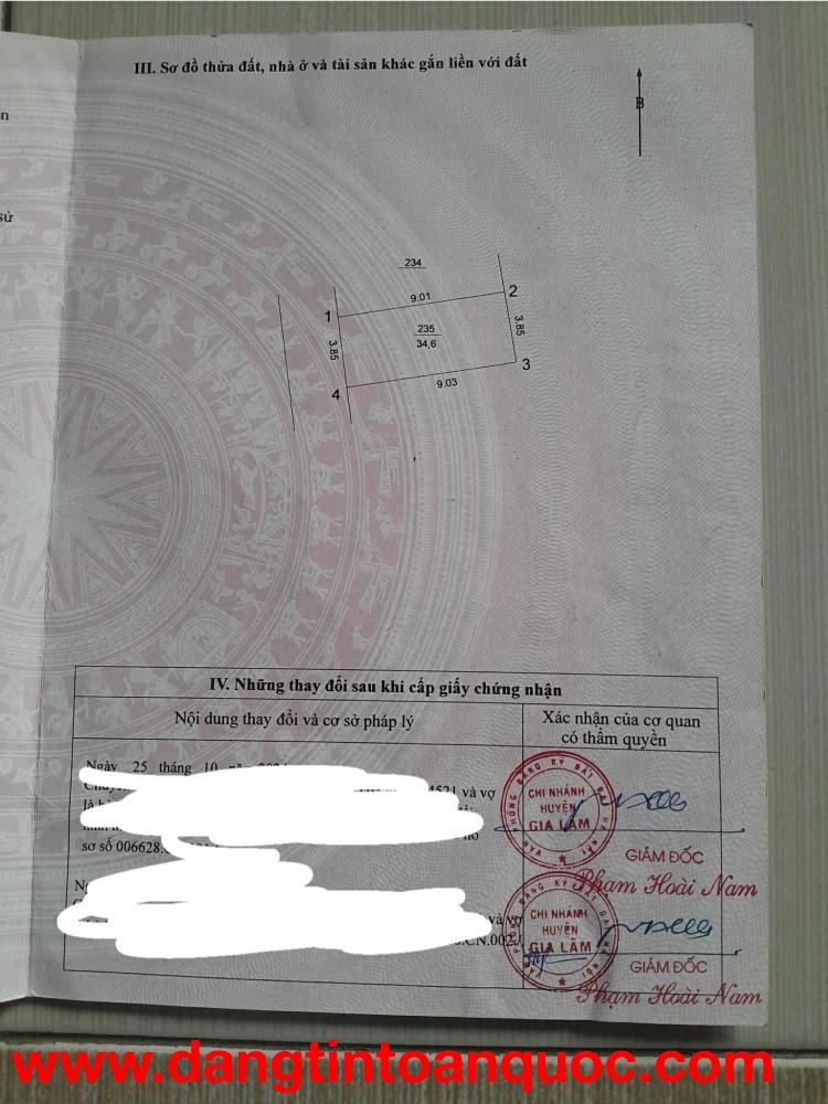 CHÍNH CHỦ CẦN BÁN 34,6 M2 ĐẤT TRÂU QUỲ - GIA LÂM, GIÁ NHỈNH 5 TỶ, LH 0985865658