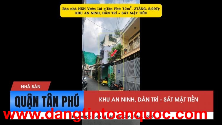 Bán nhà HXH Vườn Lài q.Tân Phú 72m², 2TẦNG, 8.99Tỷ