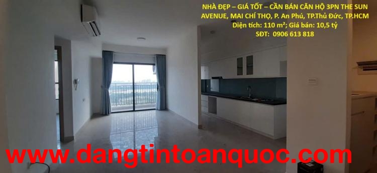 NHÀ ĐẸP – GIÁ TỐT – CẦN BÁN CĂN HỘ 3PN THE SUN AVENUE, MAI CHÍ THỌ, P. An Phú, TP.Thủ Đức, TP.HCM