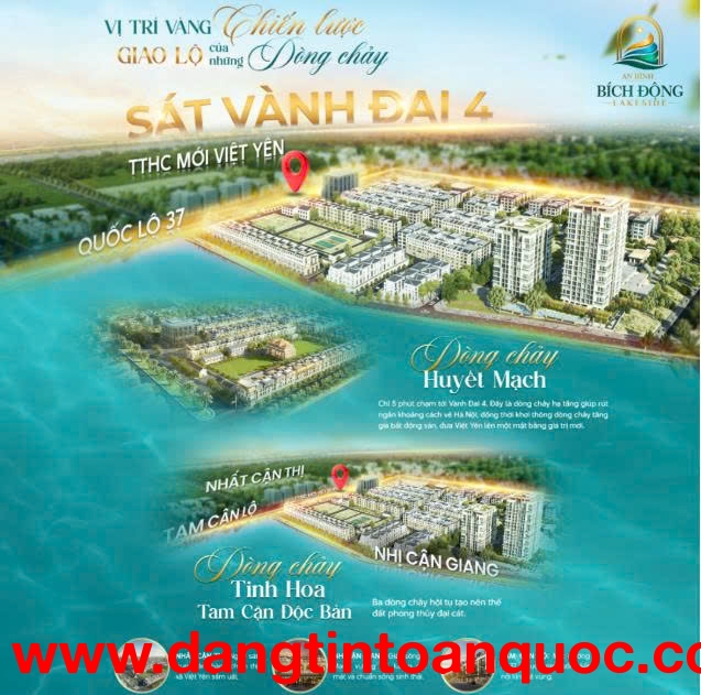 Bán lô liền kề Bích Động Lakeside - 114m2 – mặt đường 22m – giá chỉ từ 65 triệu/m²